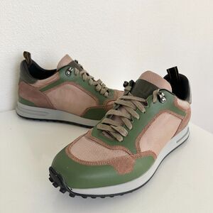 Dunhill Radial Runner Sneakers Leather Brown Green Mesh Italy Men's EU 43 US 10